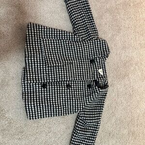 Chic Houndstooth Double-Breasted Coat